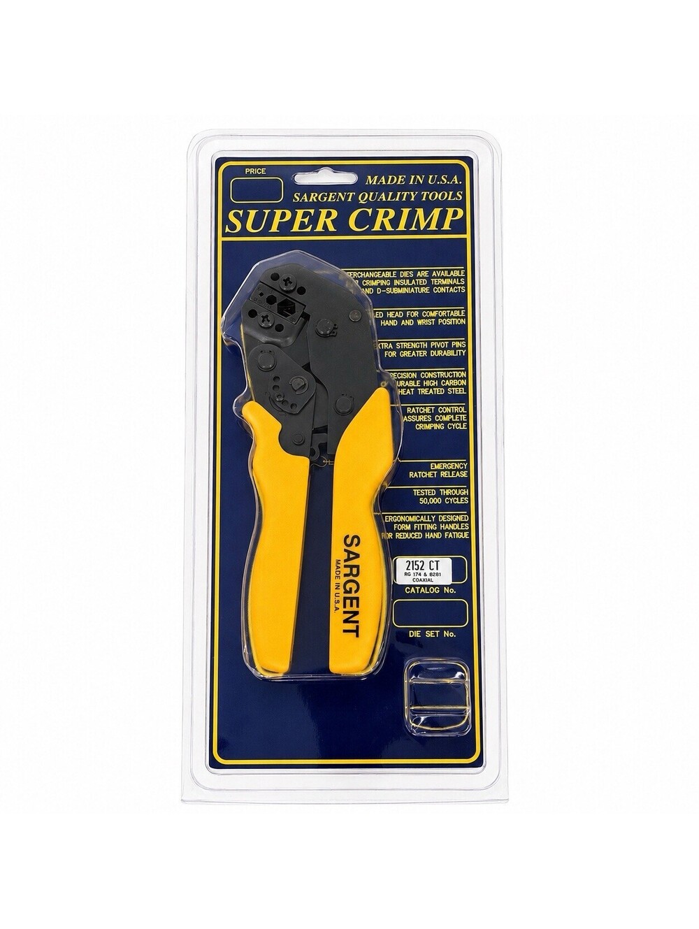 SARGENT Super Crimp Ratcheting Coaxial Cable Crimping Tool 2152 CT Made in USA